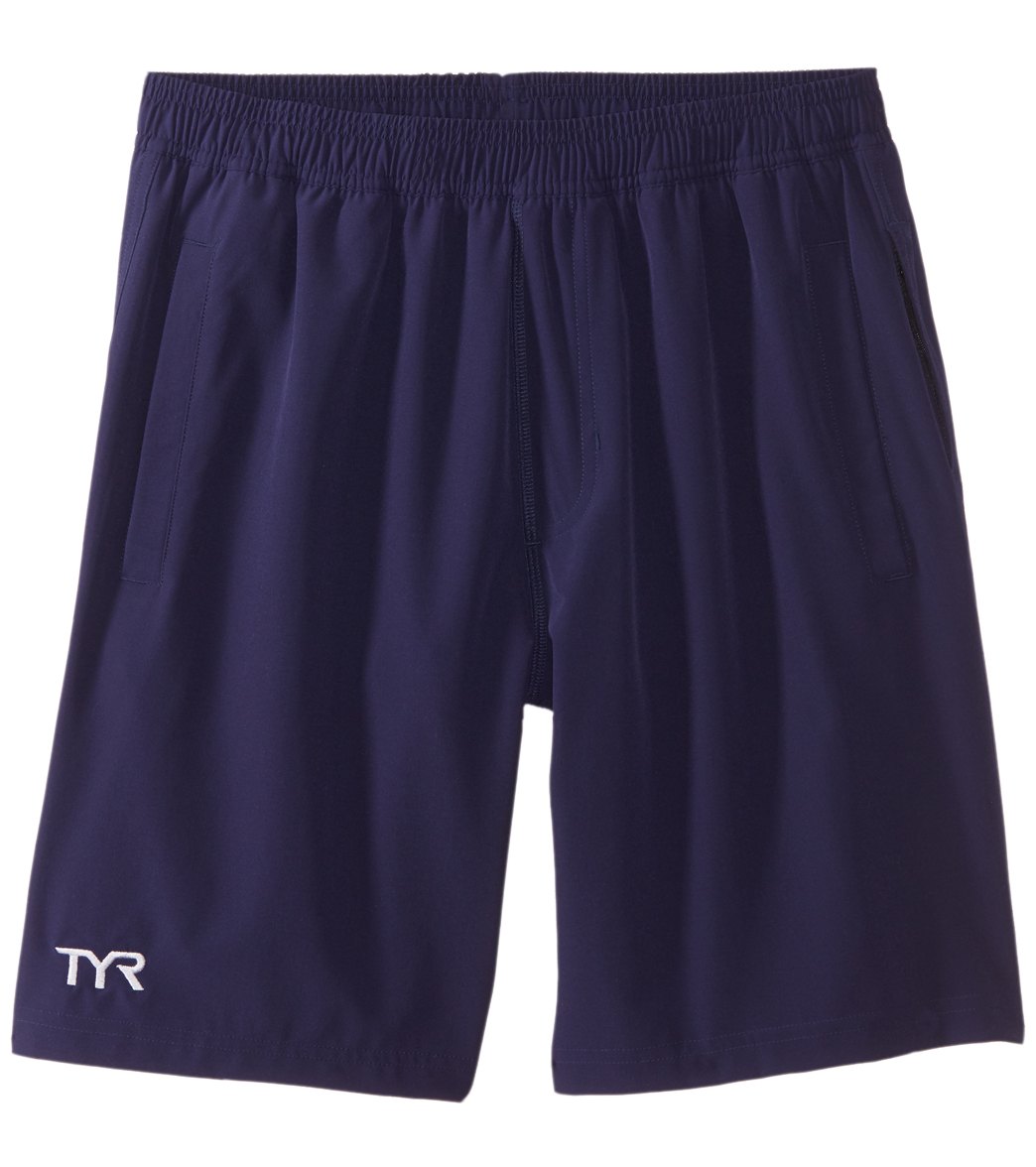 TYR Men's Lake Front Land To Water Short - Navy Medium Polyester/Spandex - Swimoutlet.com