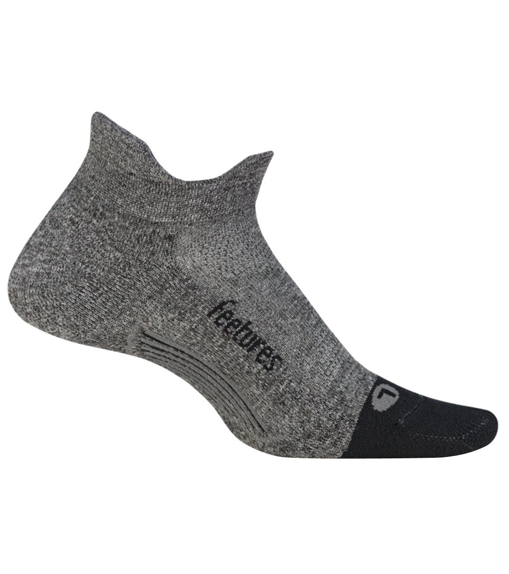 Feetures Elite Ultra Light No Show Tab Socks - Gray Small Lycra®/Nylon/Polyester - Swimoutlet.com