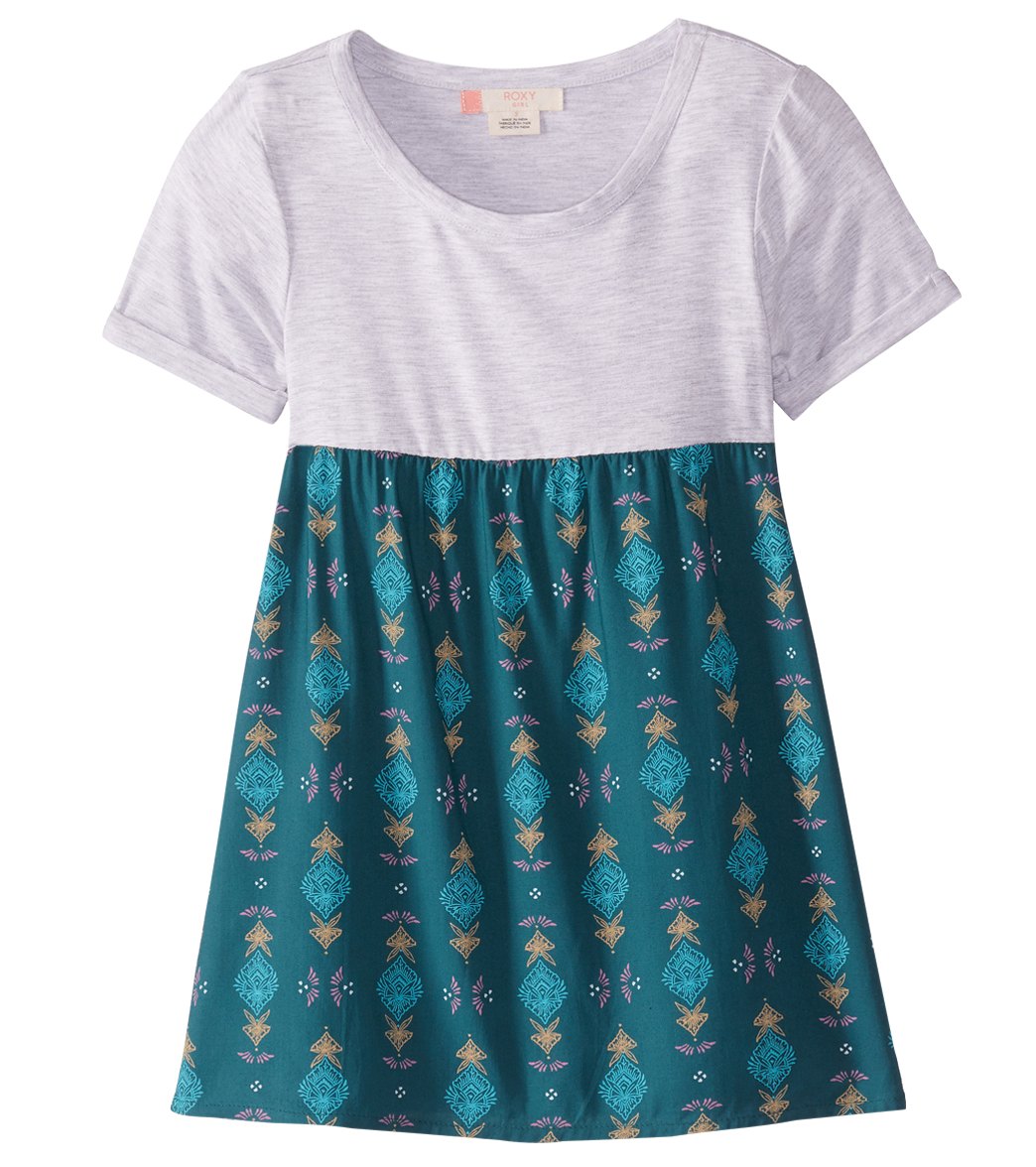 Roxy Girls' Branche Of Lilac 2 Short Sleeve Tee Shirt Dress - Pacific Little Desert 3 - Swimoutlet.com