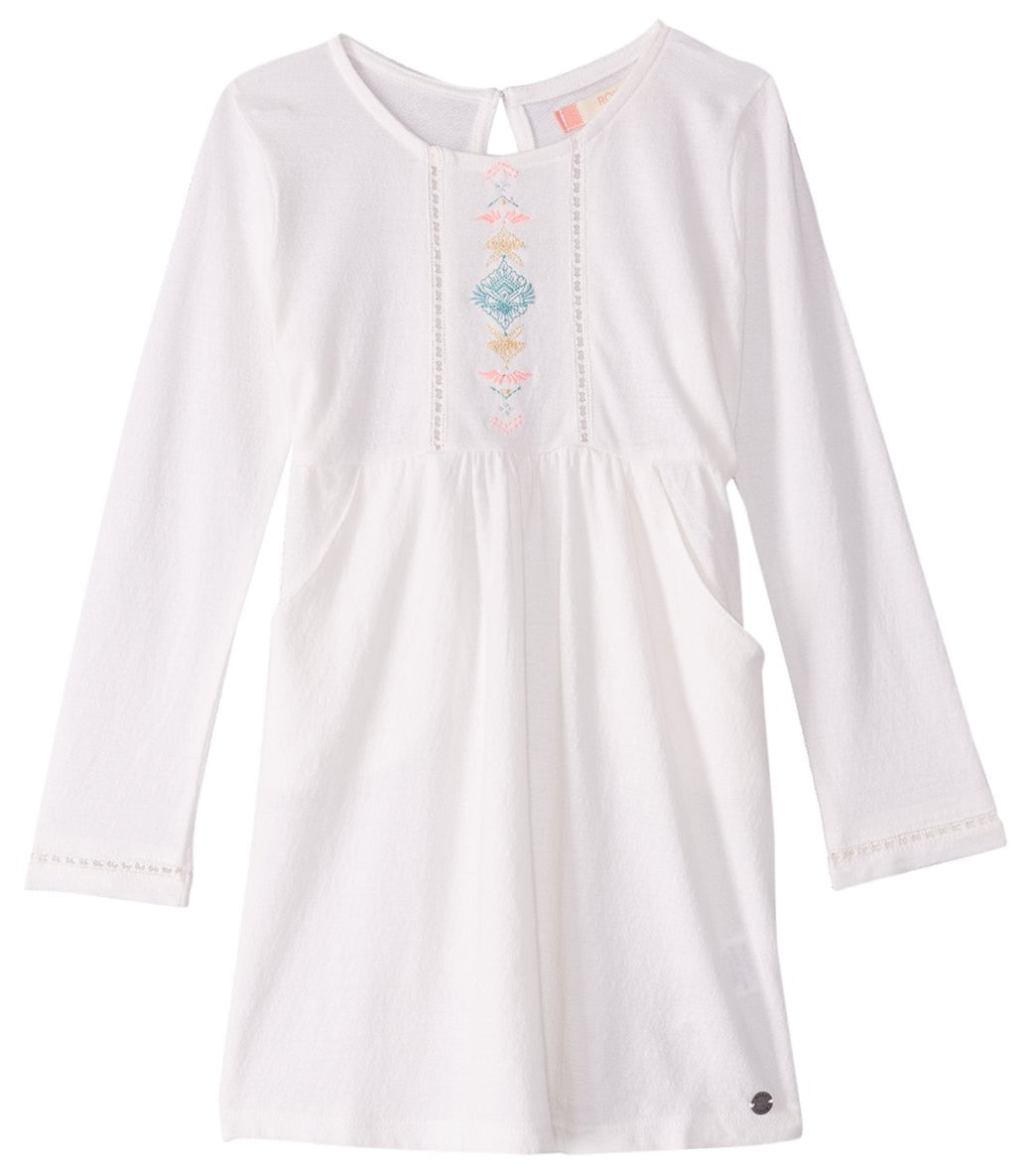 Roxy Girls' Cookie Kiss Long Sleeve Dress - Marshmallow 3 Cotton - Swimoutlet.com