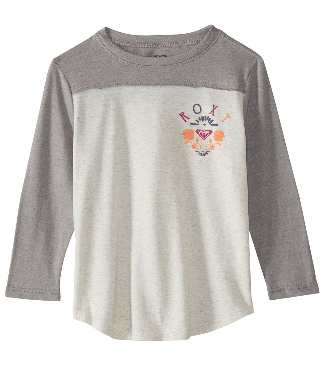 Roxy Girls' Rose Beach Football Long Sleeve Tee Shirt - Sea Spray 5 Cotton/Polyester - Swimoutlet.com