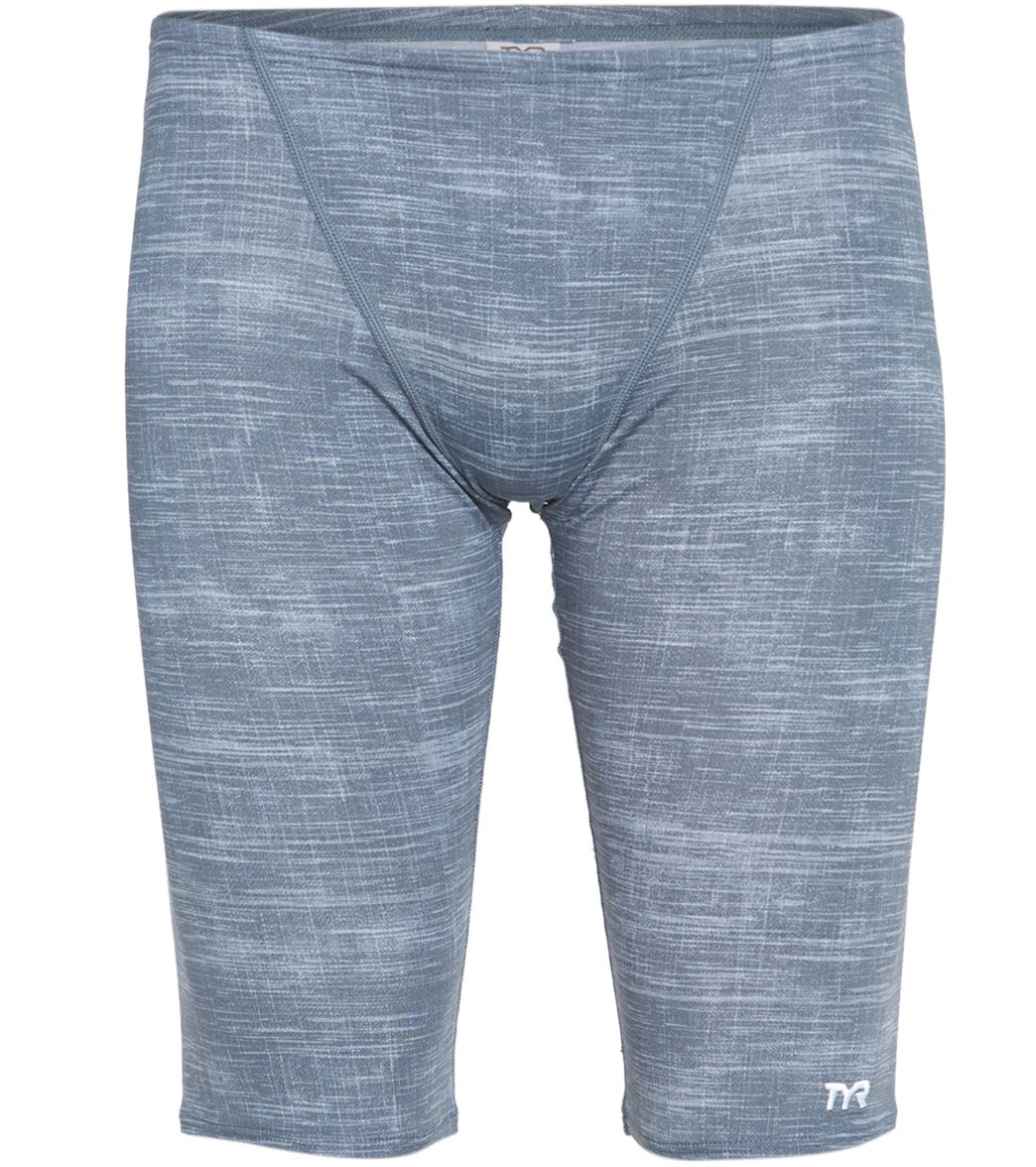 TYR Men's Sandblast All Over Jammer Swimsuit - Grey 28 Polyester - Swimoutlet.com
