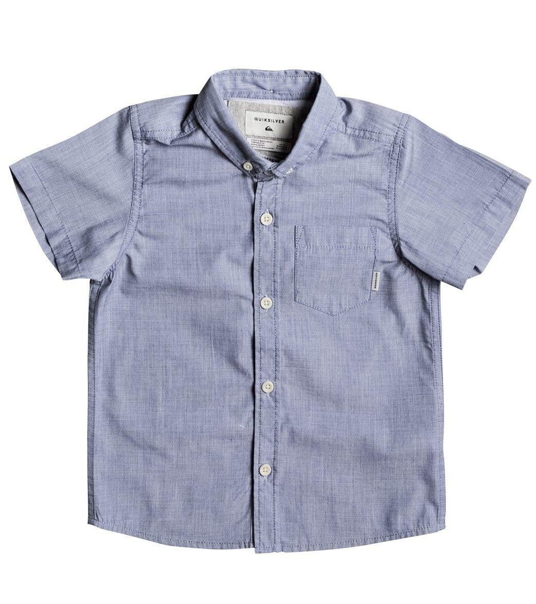 Quiksilver boys' everyday wilsden short sleeve woven shirt - dark denim 4 cotton/polyester - swimoutlet.com