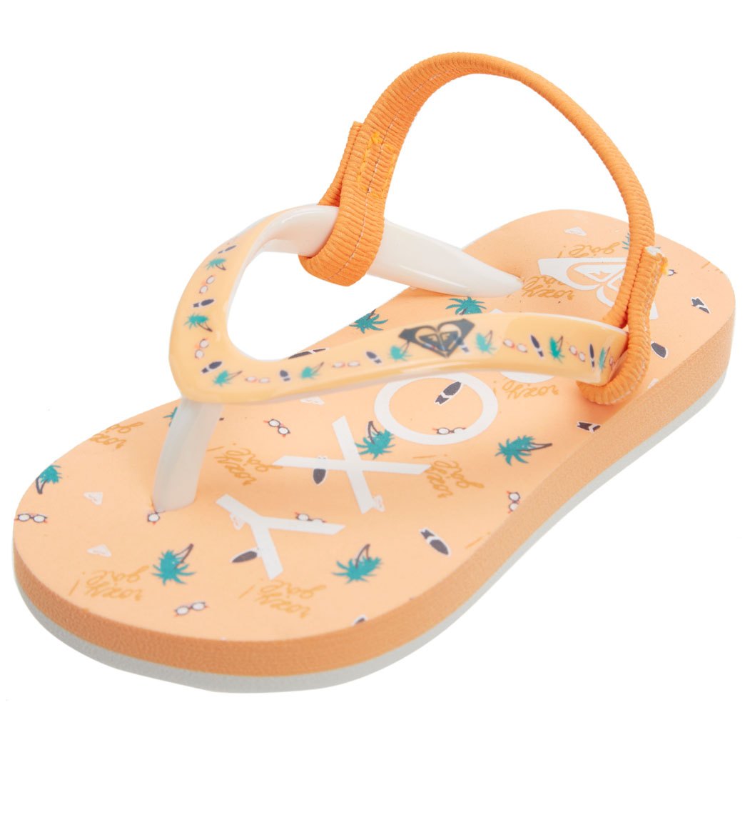 Roxy girls' pebbles vi sandals - coral 5 - swimoutlet.com