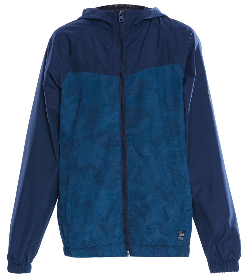 O'neill Boys' Travelers Windbreaker Jacket Big Kid - Dark Blue Medium Polyester - Swimoutlet.com