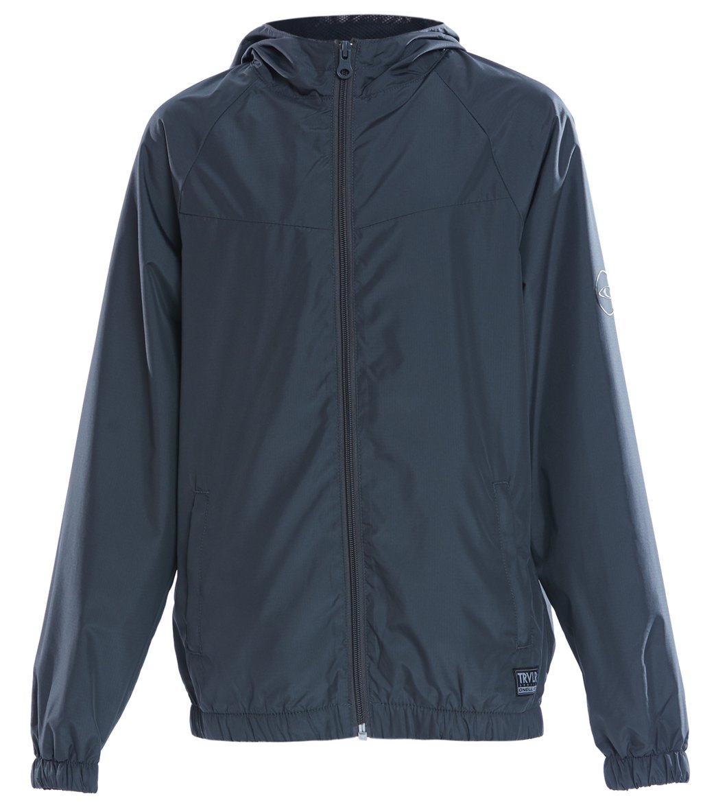 O'neill Boys' Travelers Windbreaker Jacket Big Kid - Dark Fatigue Medium Polyester - Swimoutlet.com