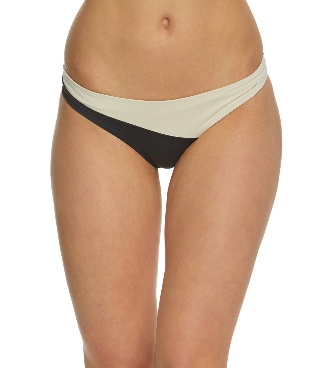 Tavik Color Blocked Jaclyn Bikini Bottom - Black/Tapioca Small - Swimoutlet.com