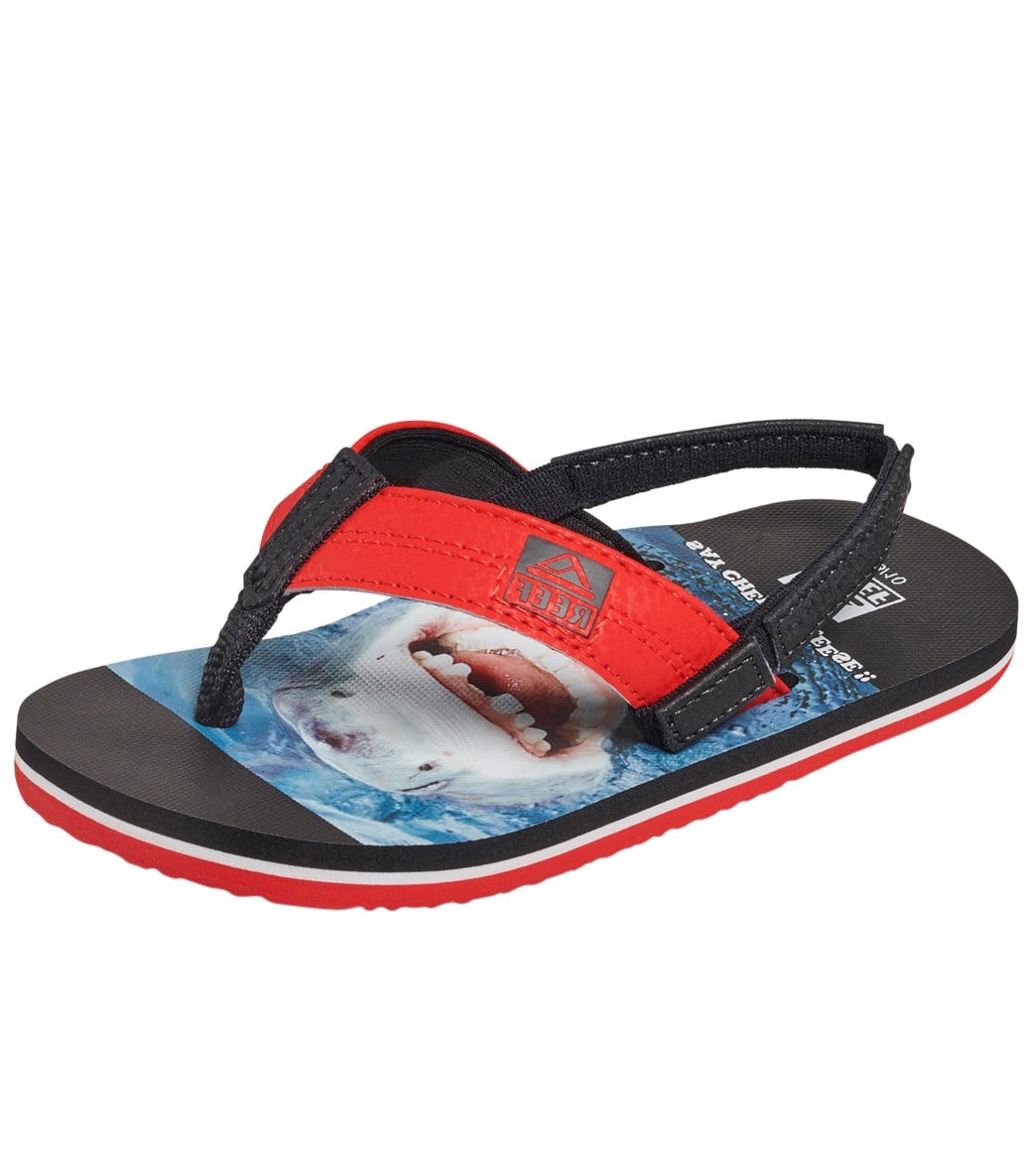 Reef boy's grom photos sandals toddler - shark smile 3/4 - swimoutlet.com