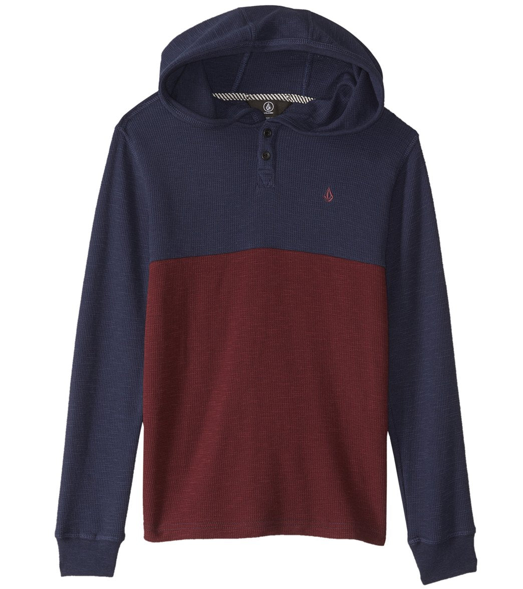 Volcom Boys' Murphy Thermal Hoodie Big Kid - Navy Small Cotton/Polyester - Swimoutlet.com