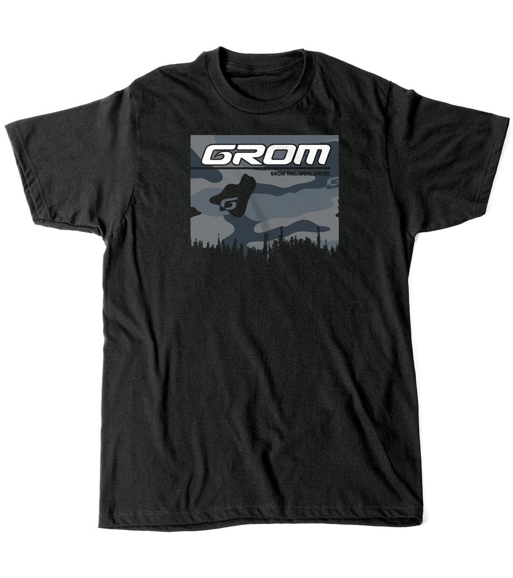 Grom Boys' Camo Brush Short Sleeve Tee Shirt Big Kid - Black Small 6-7 Cotton - Swimoutlet.com