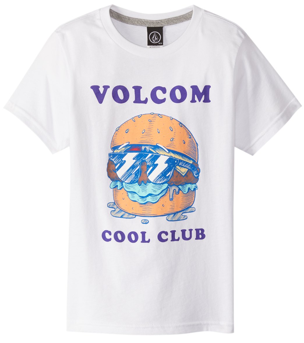 Volcom boys' cool club short sleeve tee shirt big kid - white xl cotton - swimoutlet.com