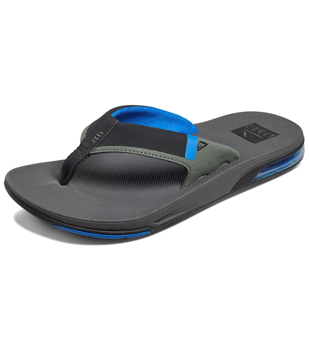 Reef men's fanning low flip flop - grey/blue 7 - swimoutlet.com