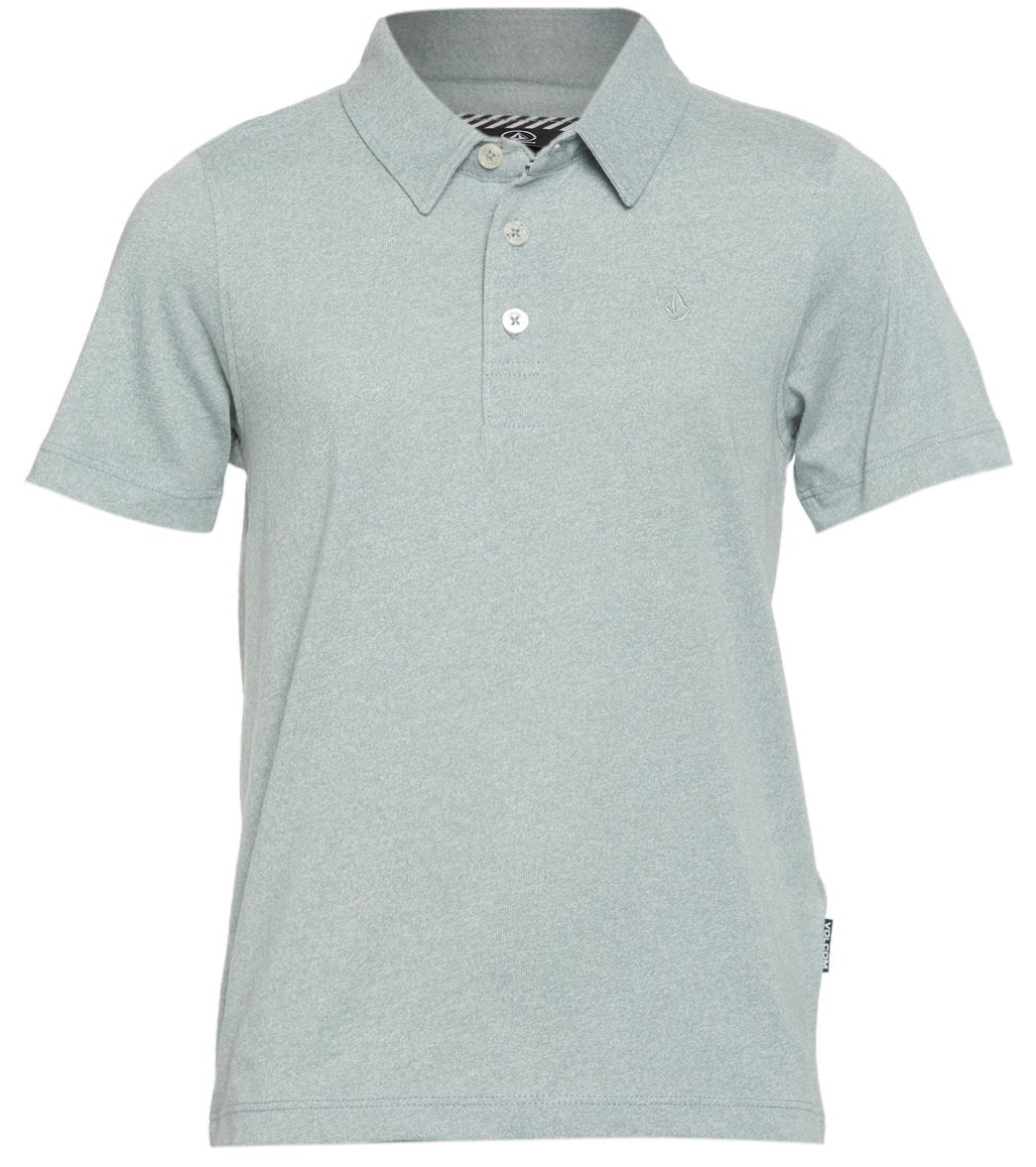 Volcom boys' wowzer polo big kid shirt - cool blue medium cotton/polyester - swimoutlet.com