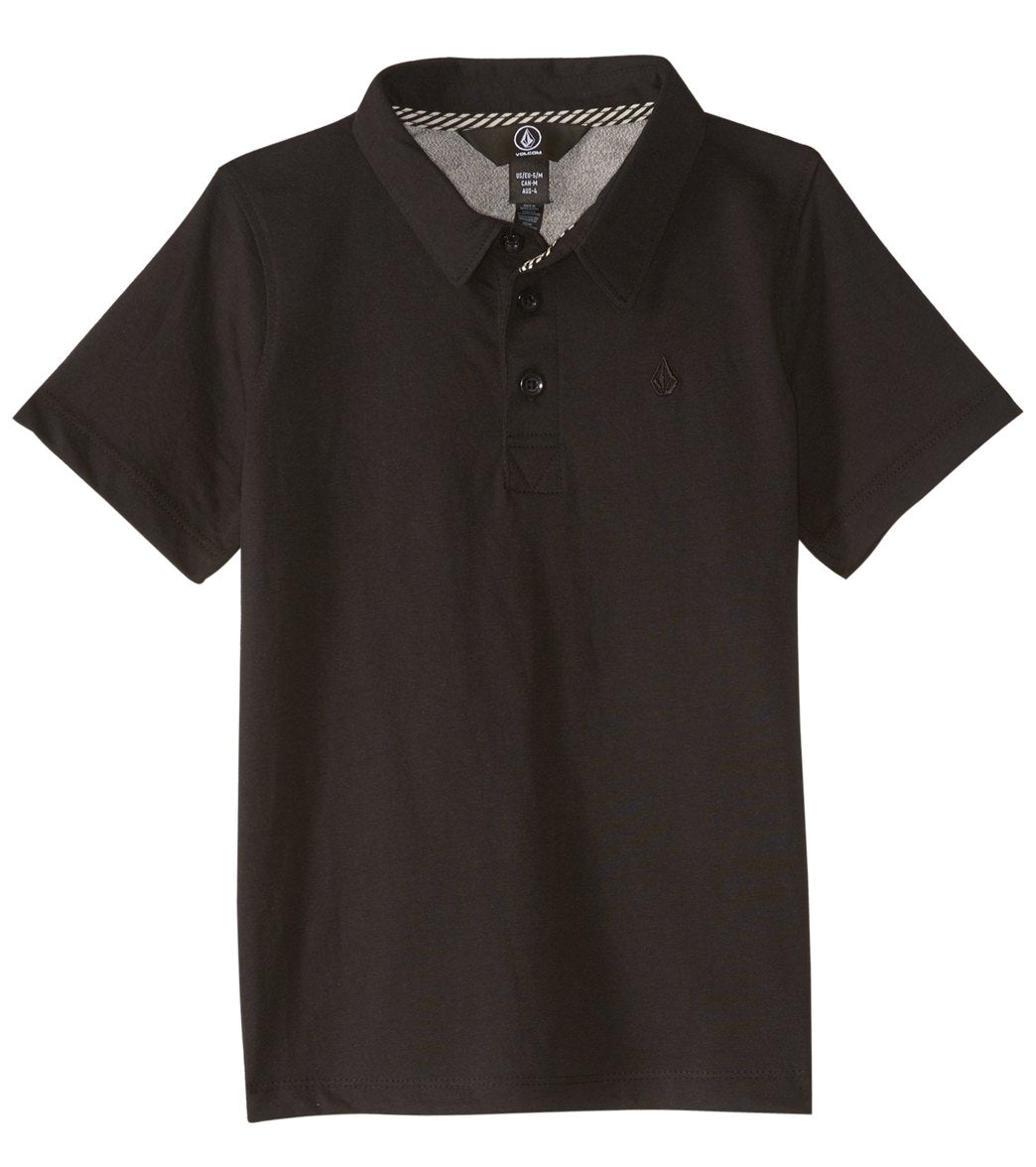 Volcom boys' wowzer polo big kid shirt - black large cotton/polyester - swimoutlet.com