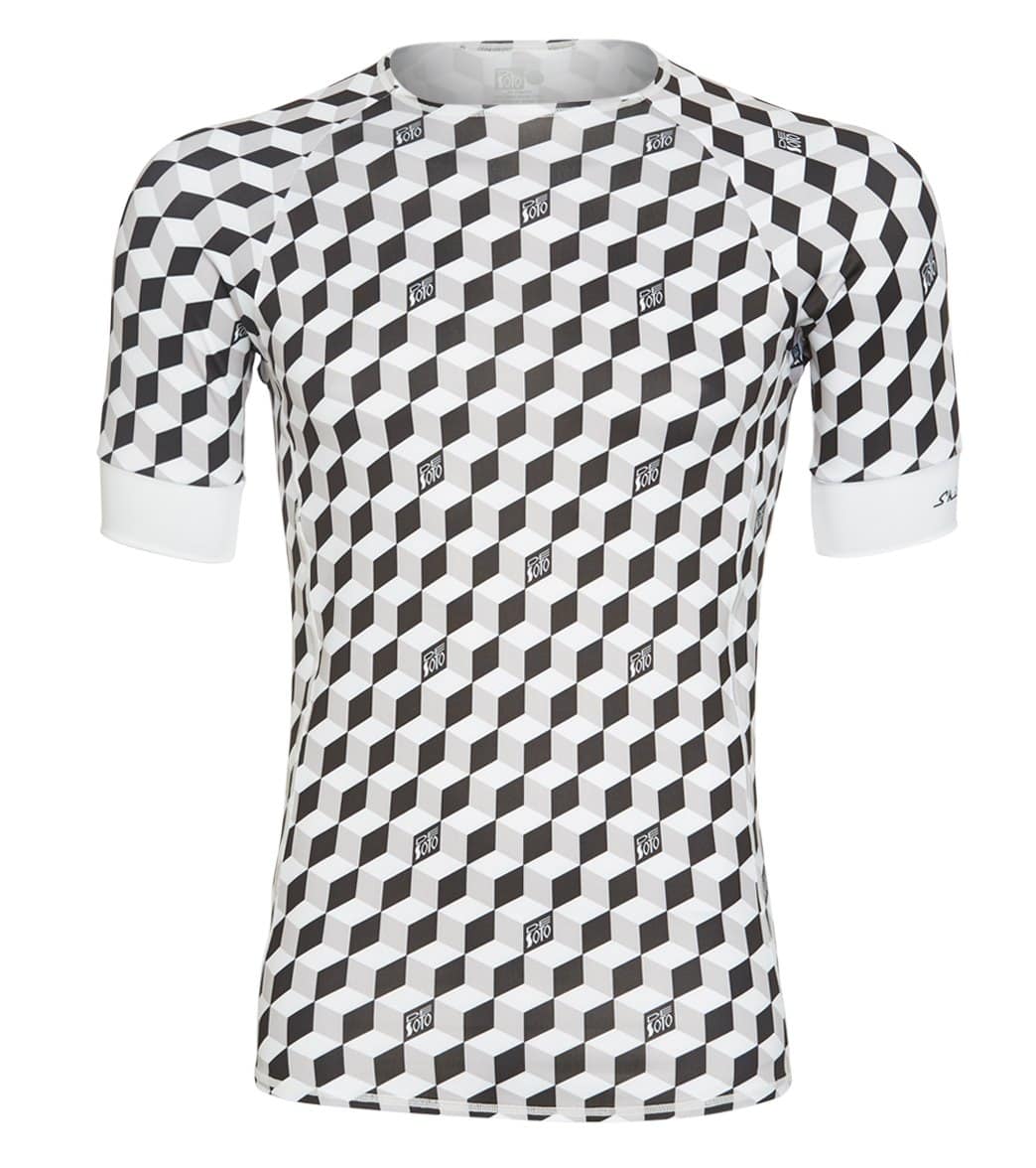Desoto Men's Skin Cooler Short Sleeve Top Shirt - Grey Cube Medium - Swimoutlet.com