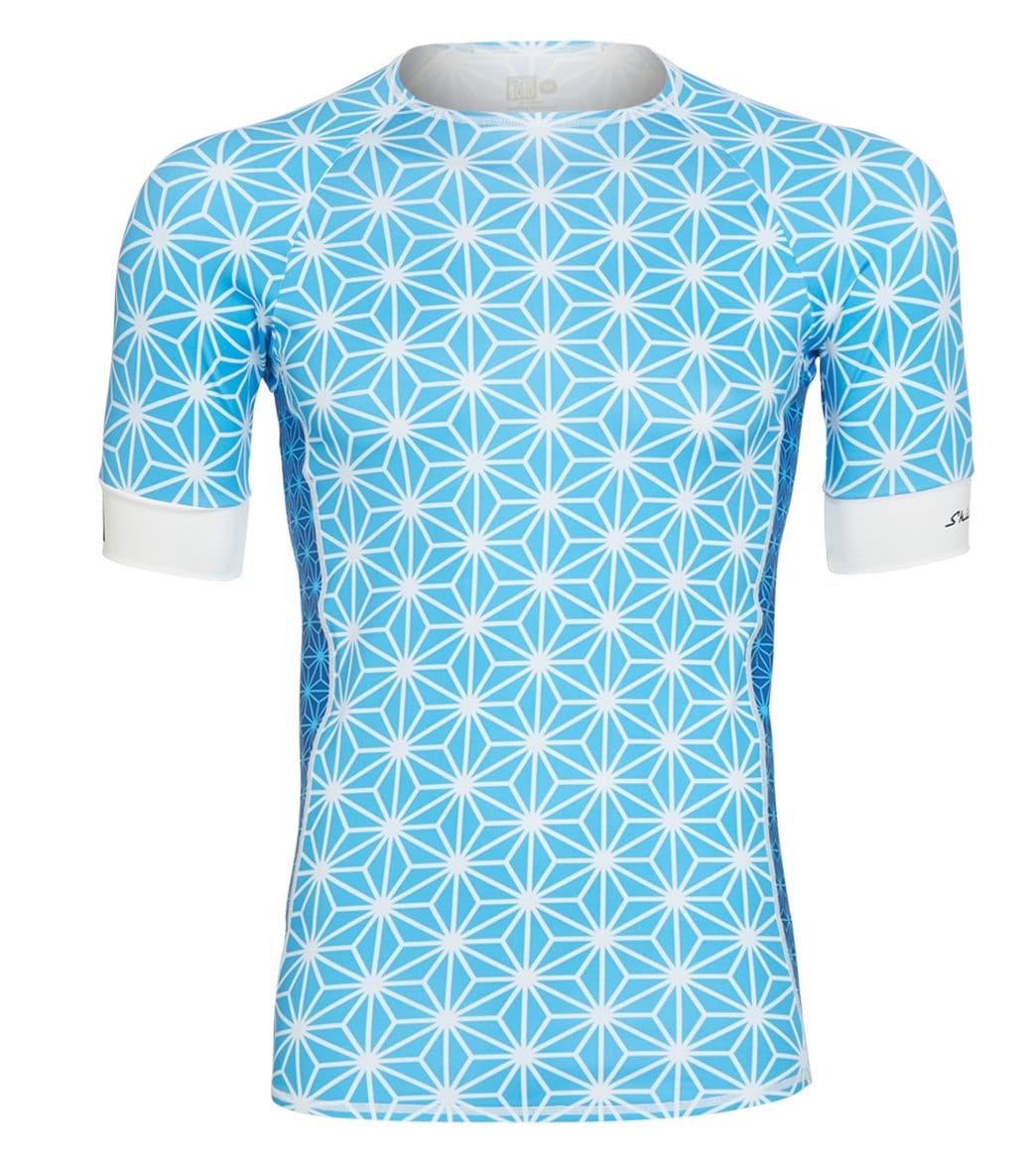 Desoto Men's Skin Cooler Short Sleeve Top Shirt - Blue Sparkle Small - Swimoutlet.com