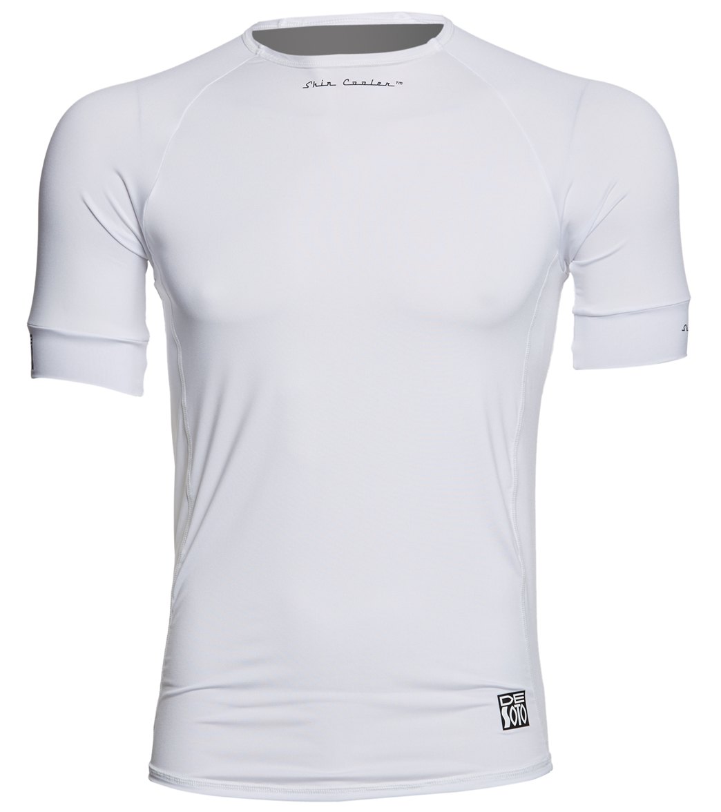 Desoto Men's Skin Cooler Short Sleeve Top Shirt - White Medium - Swimoutlet.com