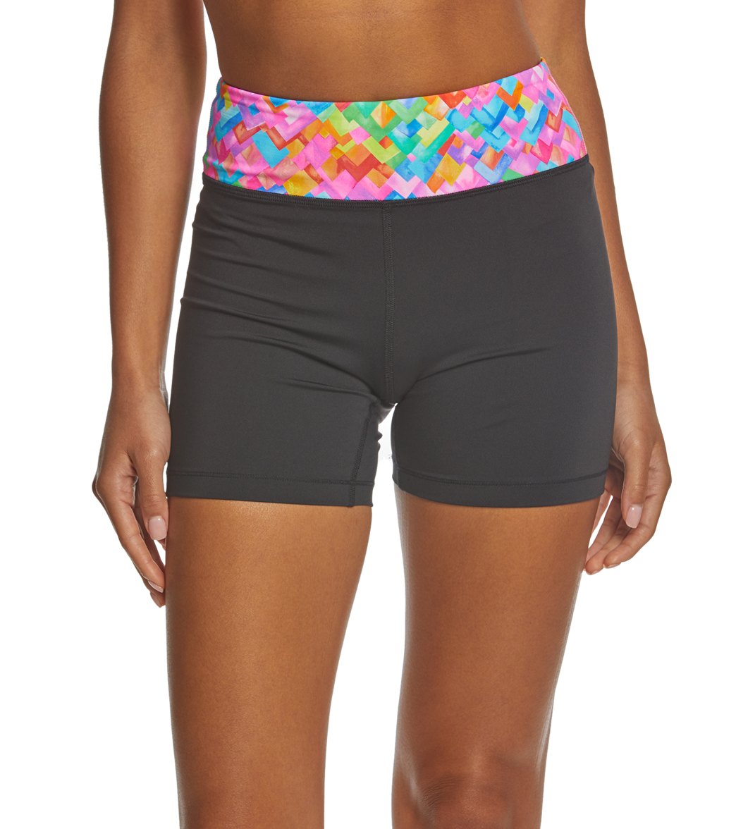 Funkita Women's Stroke Rate Active Short - Orange 34 Elastane/Nylon/Polyamide - Swimoutlet.com