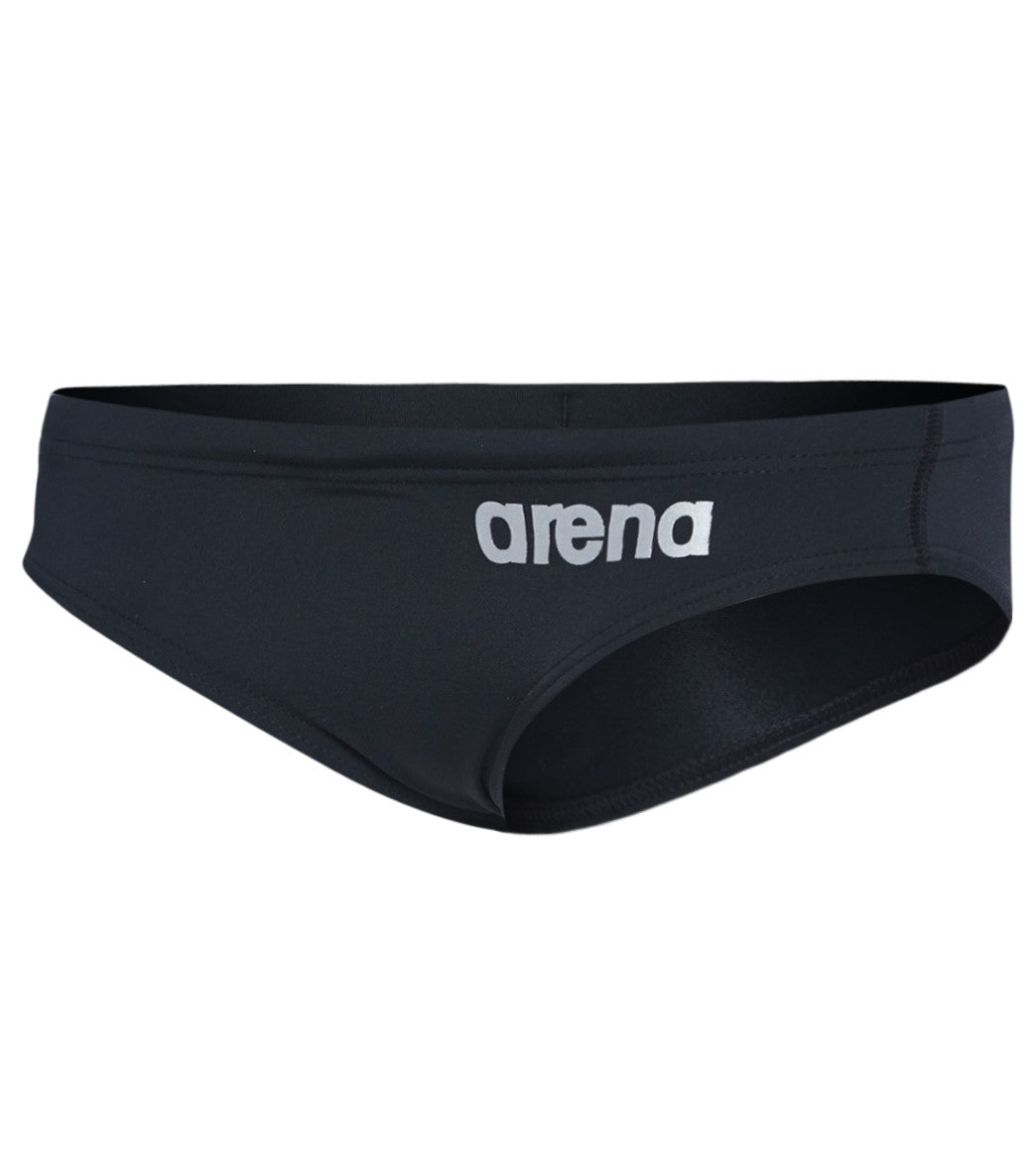 Arena Boys' Skys Swim Brief Swimsuit - Black/Metallic Silver 22 Polyester/Pbt - Swimoutlet.com