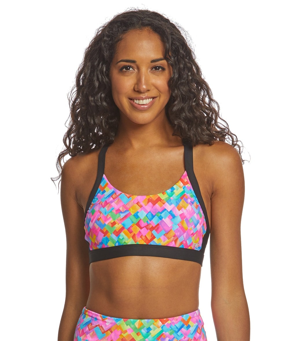 Funkita Women's Stroke Rate Get Fit Crop Top - Orange 36 Polyester - Swimoutlet.com