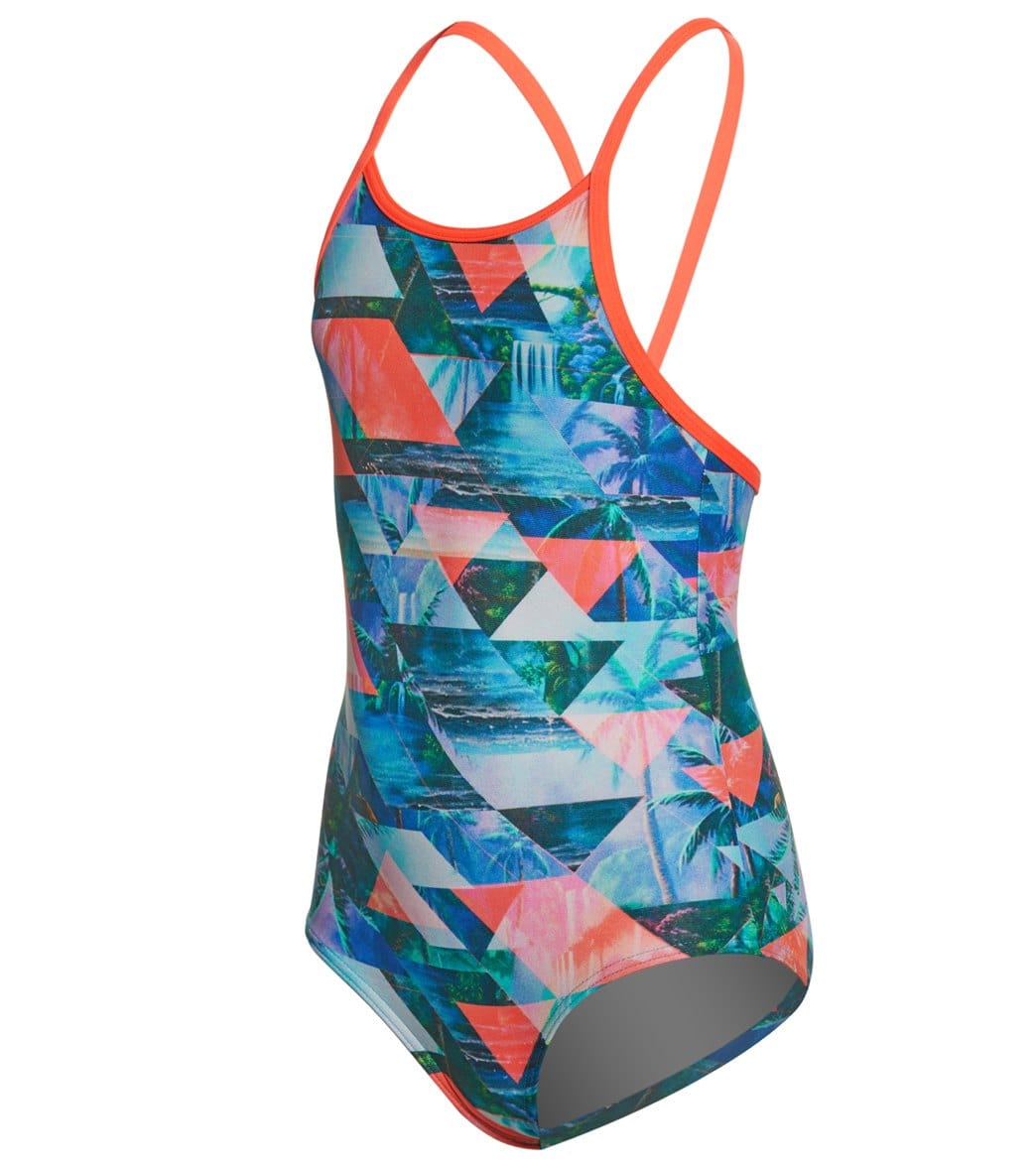 Funkita Toddler Girls' Split Scene One Piece Swimsuit - Blue 1T Polyester - Swimoutlet.com