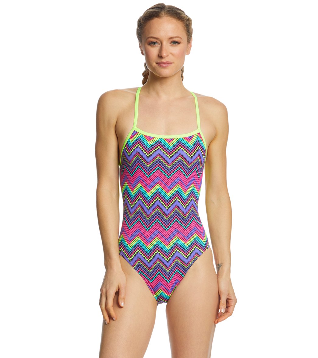 Funkita Women's Knitty Gritty Strapped In One Piece Swimsuit - Multi 38 Polyester - Swimoutlet.com