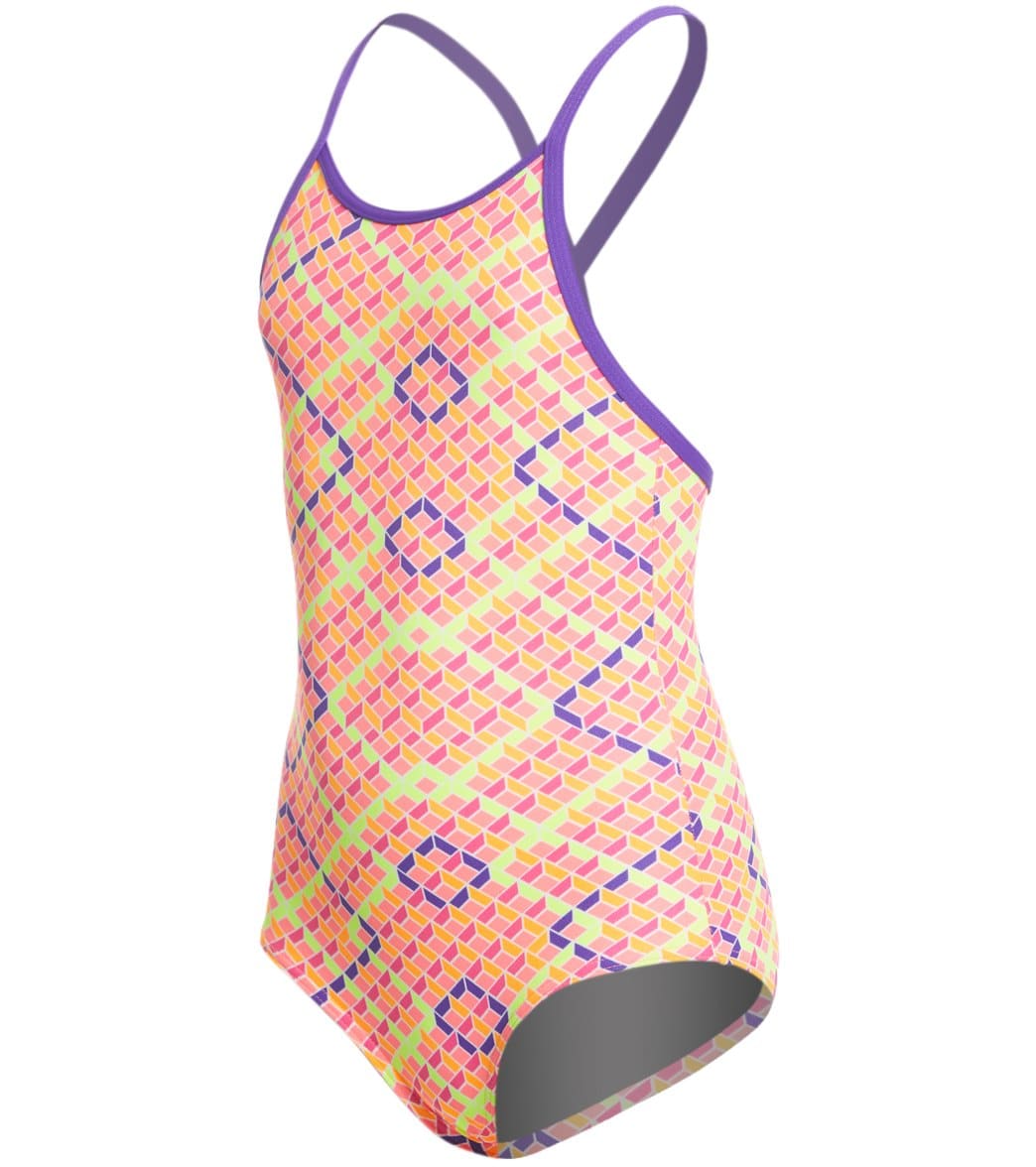 Funkita Toddler Girls' Best Cellar Printed One Piece Swimsuit - Pink 2T Polyester - Swimoutlet.com
