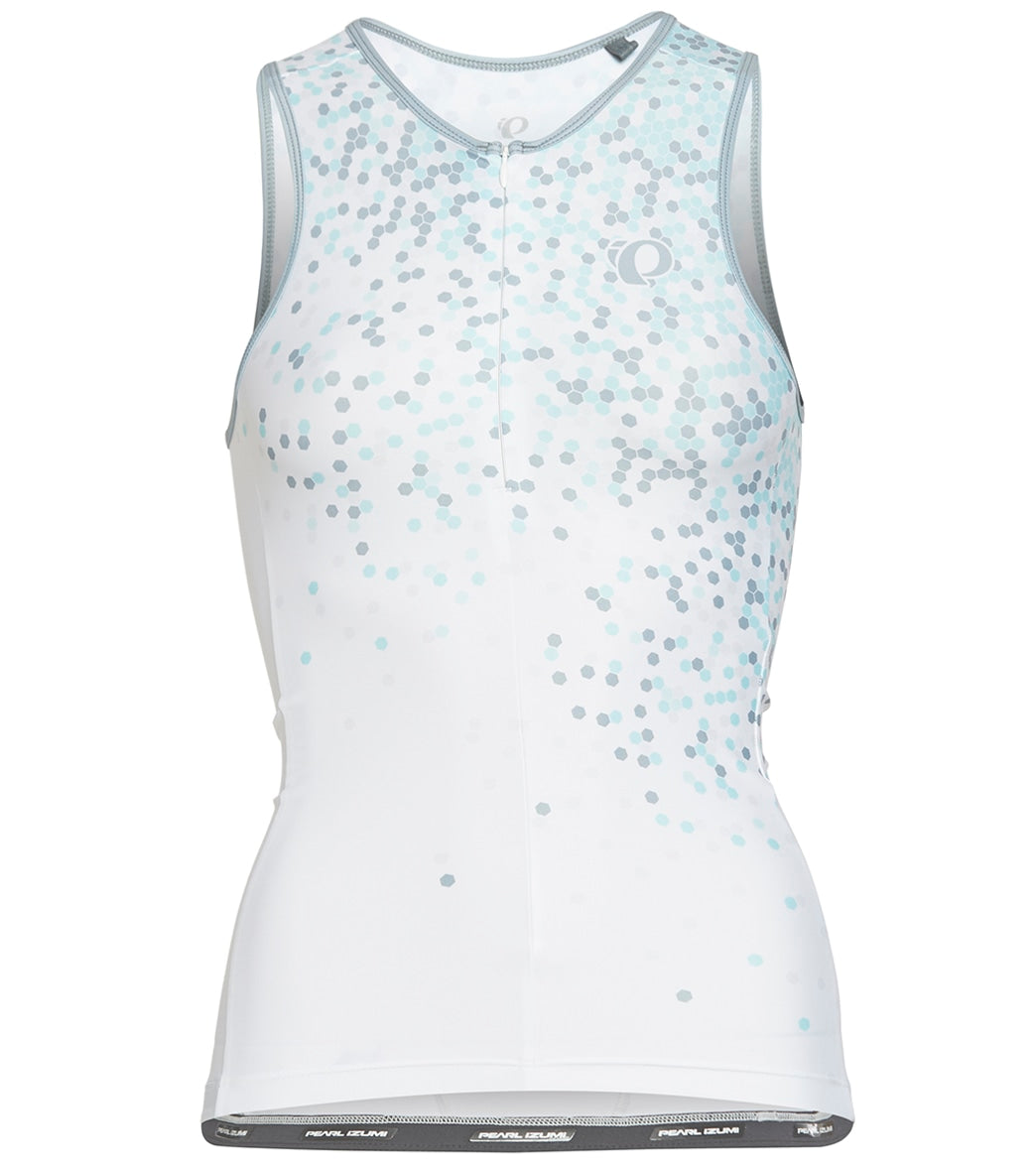 Pearl Izumi Women's Elite Pursuit Graphic Tri Singlet - White/Air Hex Medium Size Medium Vest - Swimoutlet.com