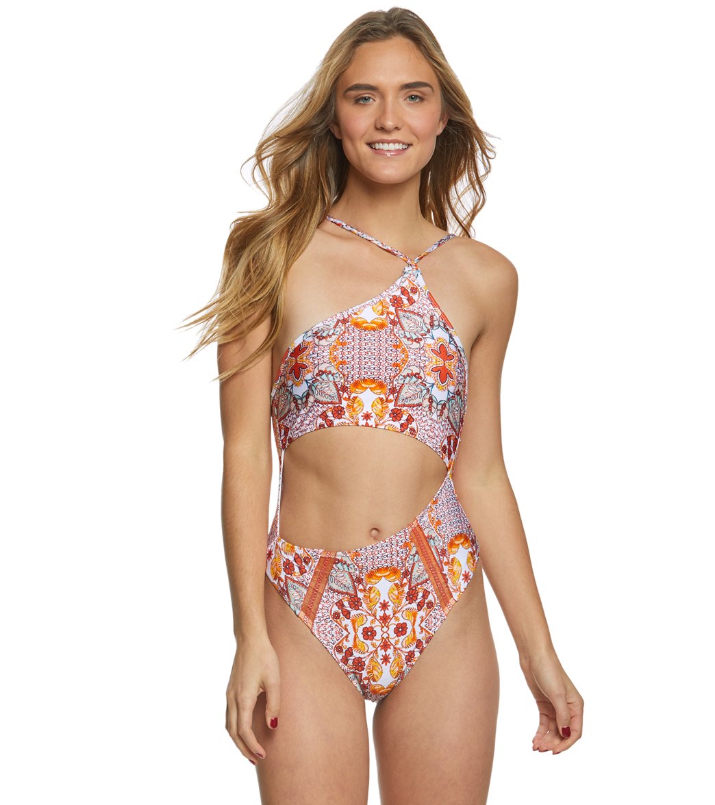 Somedays Lovin Sun Drenched Asymmetrical One Piece Swimsuit - Multi Medium Elastane/Polyamide - Swimoutlet.com