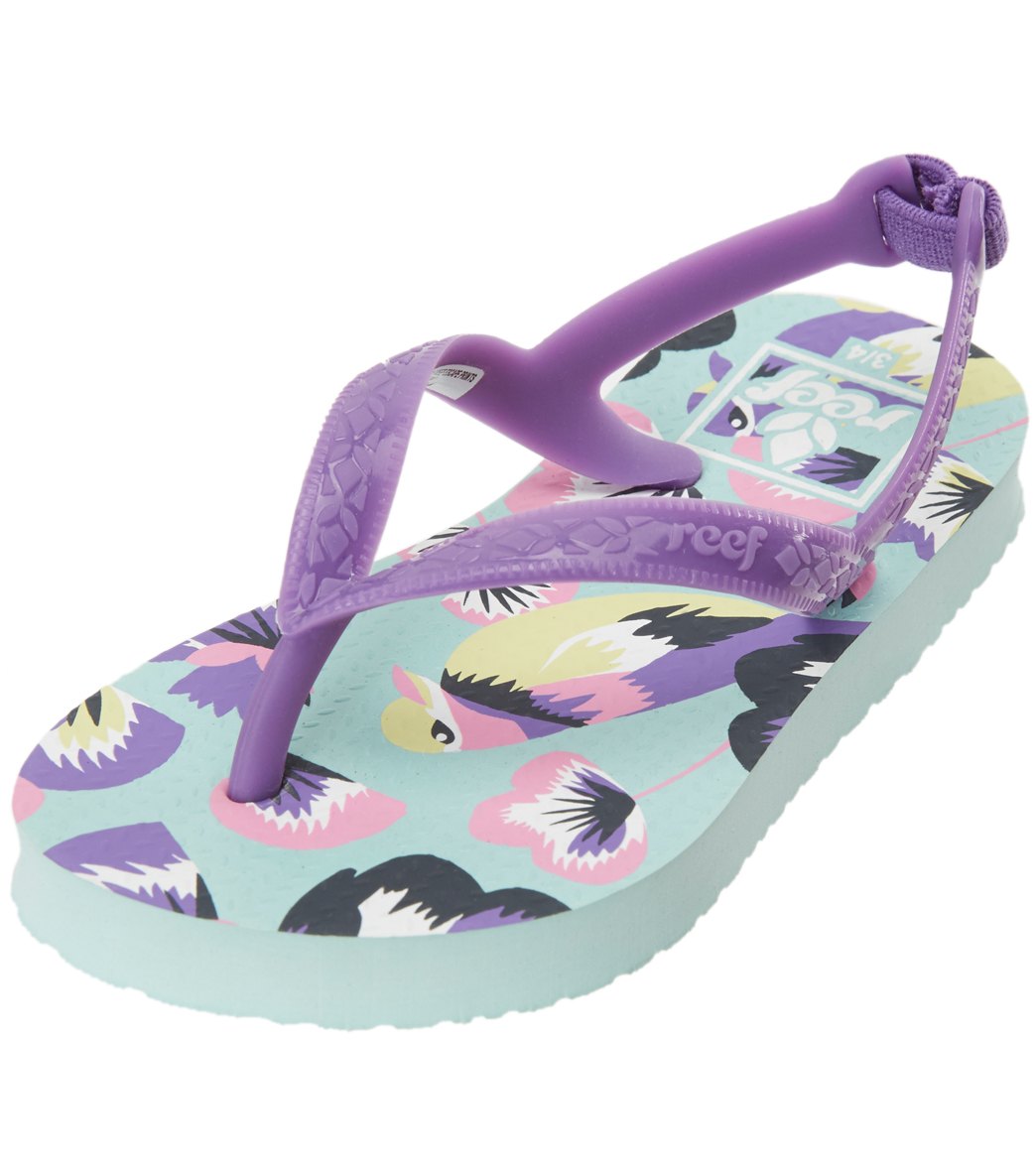 Reef Girls' Mini Escape Printed Flip Flop - Pastel Birds 3/4 Infant/ - Swimoutlet.com