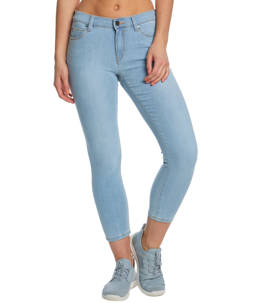 Lole Women's Skinny 7/8 Jeans - Light Blue Denim Wash 27 Cotton/Polyester - Swimoutlet.com