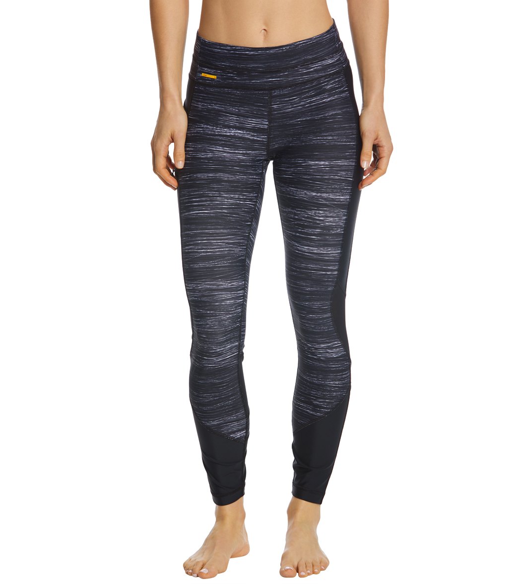 Lole Women's Burst Ankle Leggings - Black Ankara Medium Nylon/Elastane - Swimoutlet.com