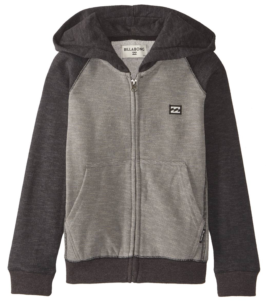 Billabong Boys' Balance Zip Hoody 2T-7 Shirt - Black Heather Small 5 Cotton/Polyester - Swimoutlet.com