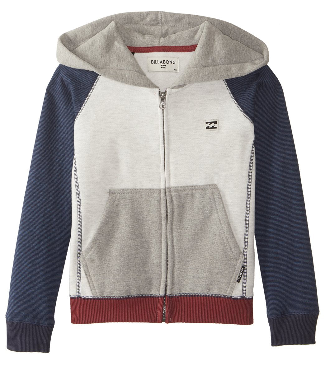 Billabong Boys' Balance Zip Hoody 2T-7 Shirt - Light Grey Heather 2T Cotton/Polyester - Swimoutlet.com