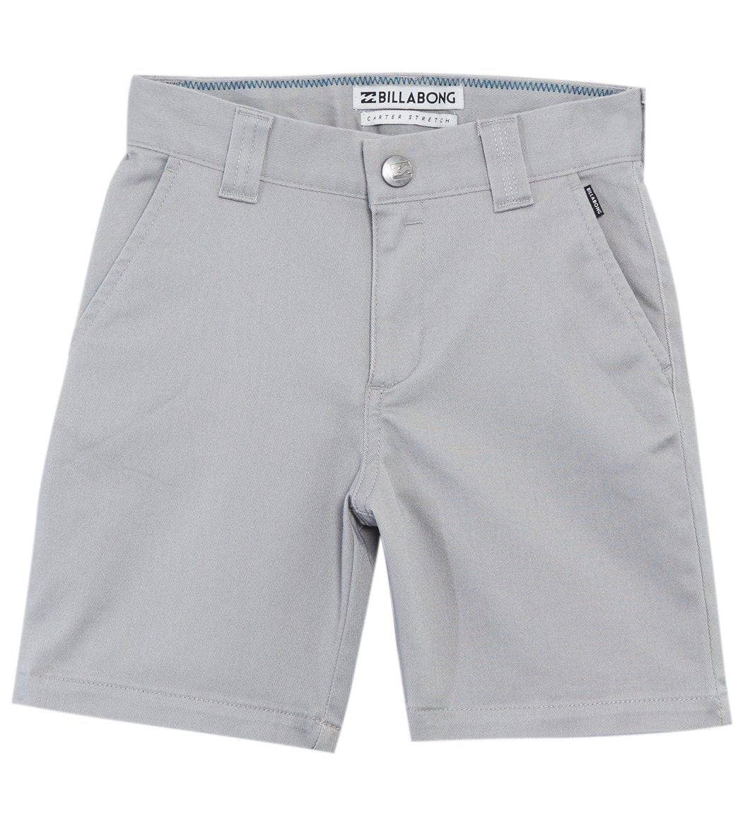 Billabong Boys' Carter Stretch Walkshorts - Grey Heather 2 3 Cotton/Polyester - Swimoutlet.com