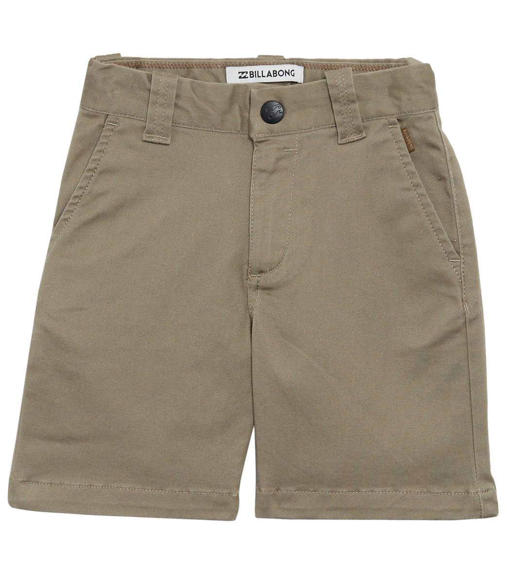 Billabong Boys' Carter Stretch Walkshorts - Dark Khaki 3T Cotton/Polyester - Swimoutlet.com