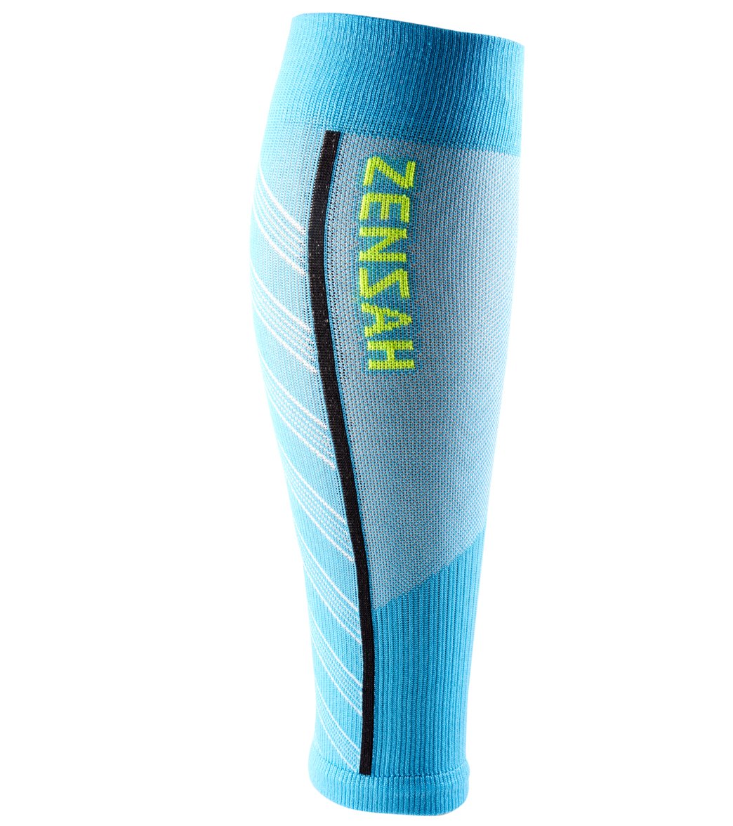 Zensah Featherweight Compression Leg Sleeves - Turquoise Small Elastane/Nylon/Polyamide - Swimoutlet.com
