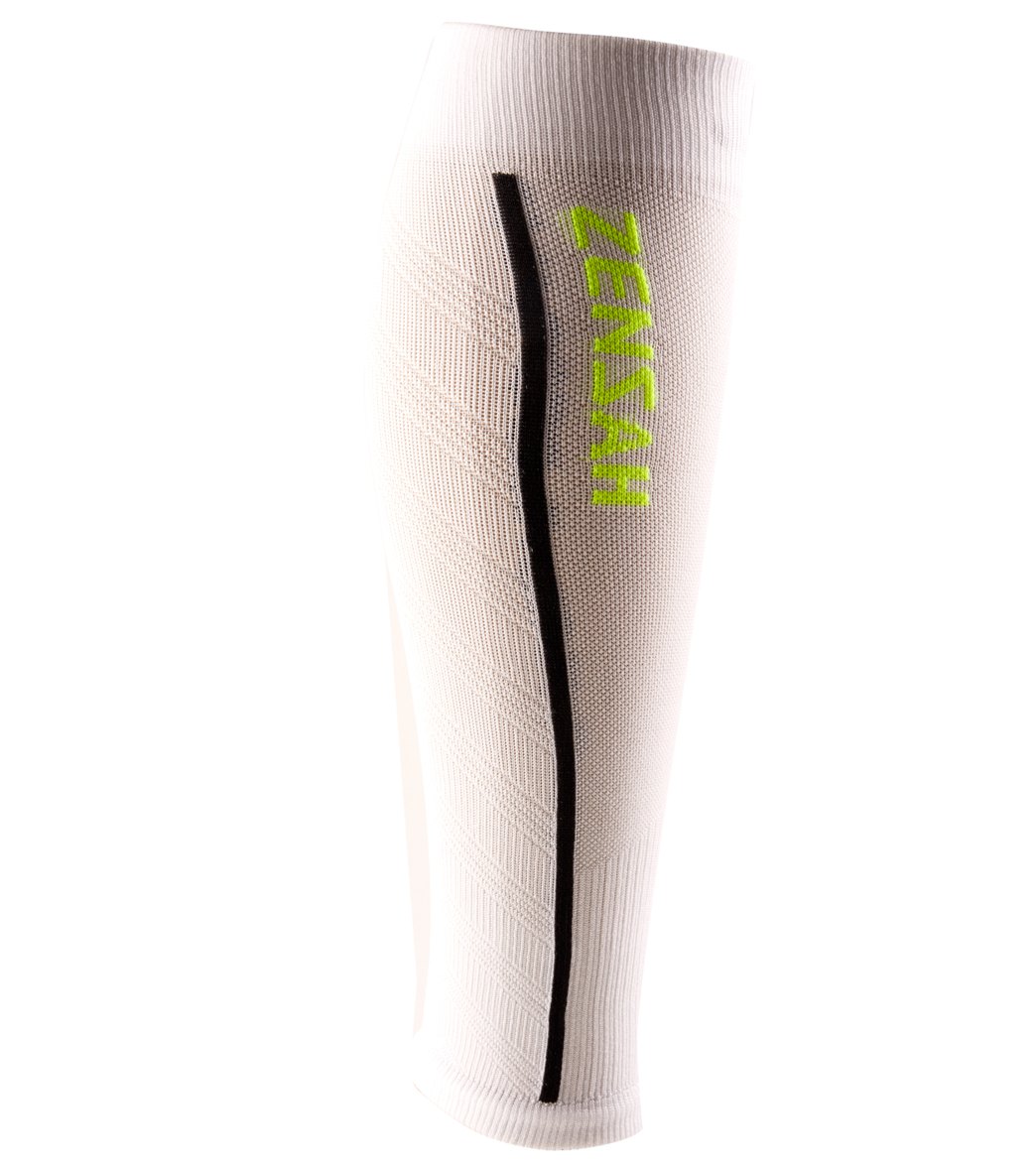 Zensah Featherweight Compression Leg Sleeves - White Small Elastane/Nylon/Polyamide - Swimoutlet.com