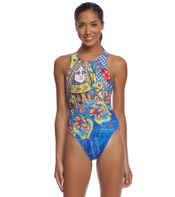 Turbo Women's Queen Heart Vintage Water Polo Suit at
