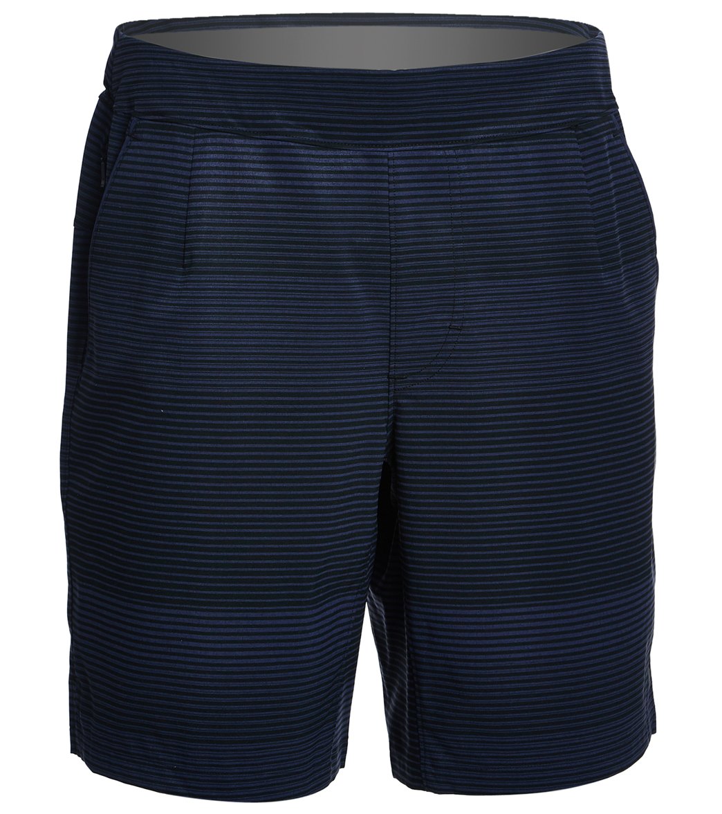 Brooks Men's Fremont 9 Linerless Short - Heather Navy/Black Stripe Xxl Polyester/Spandex - Swimoutlet.com