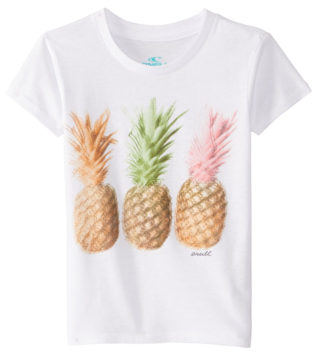 O'neill Girls' Atomic Pineapple Tee Shirt 2T-6 - White 4 Cotton/Polyester - Swimoutlet.com