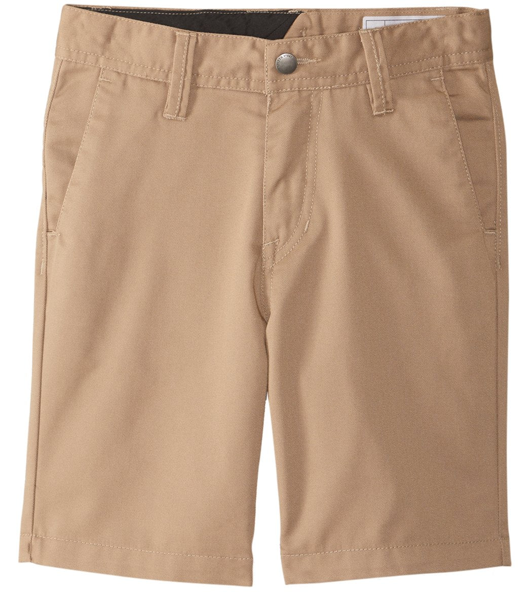 Volcom Kid's Frickin Chino Walkshorts - Khaki 6 Cotton/Polyester - Swimoutlet.com