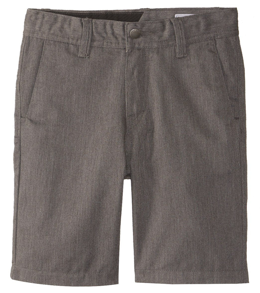 Volcom Kid's Frickin Chino Walkshorts - Charcoal Heather 6 Cotton/Polyester - Swimoutlet.com