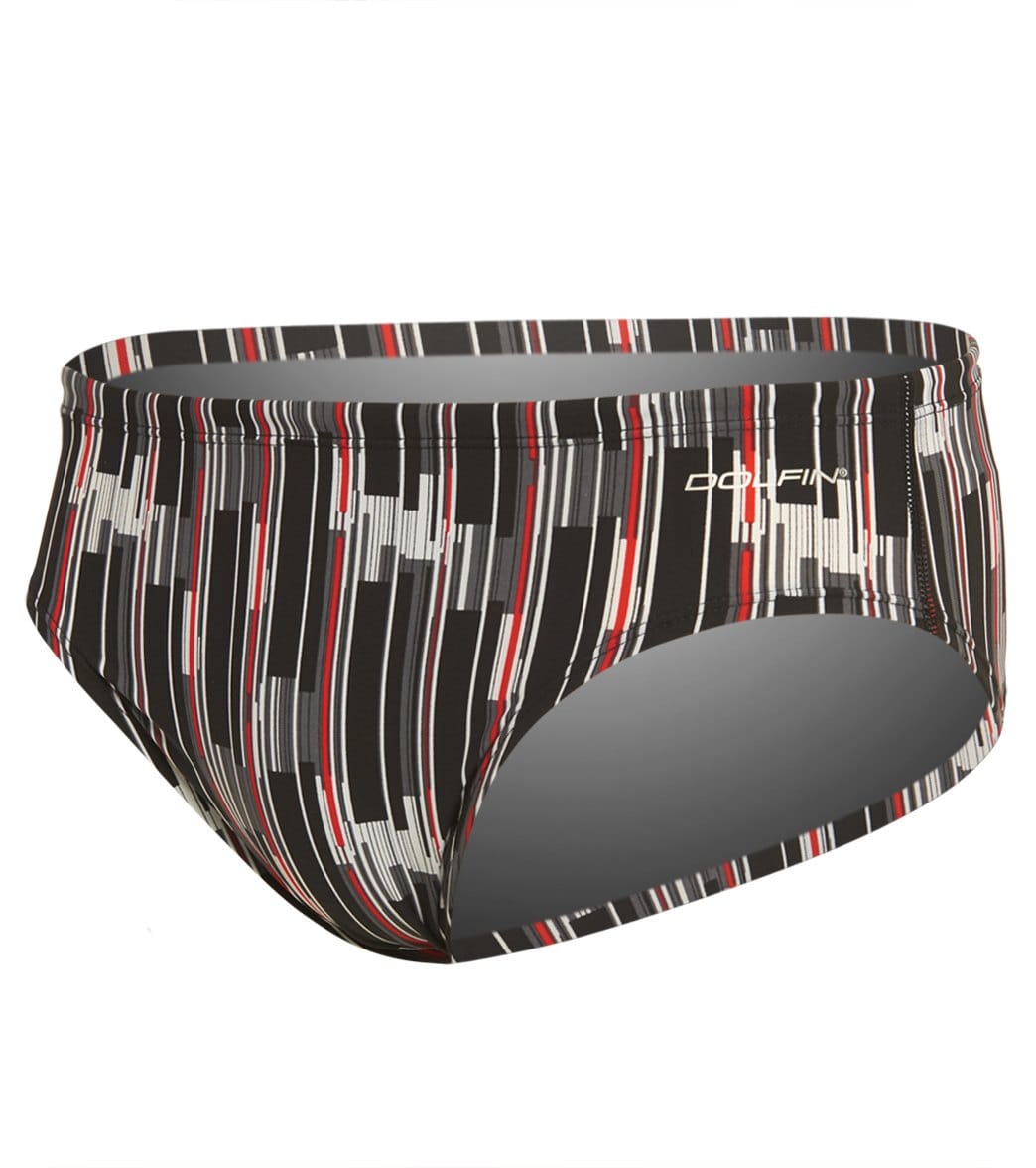 Dolfin Graphlite Men's Infiniti All Over Racer Brief Swimsuit - Red 26 Nylon/Xtra/Life/Lycra® - Swimoutlet.com