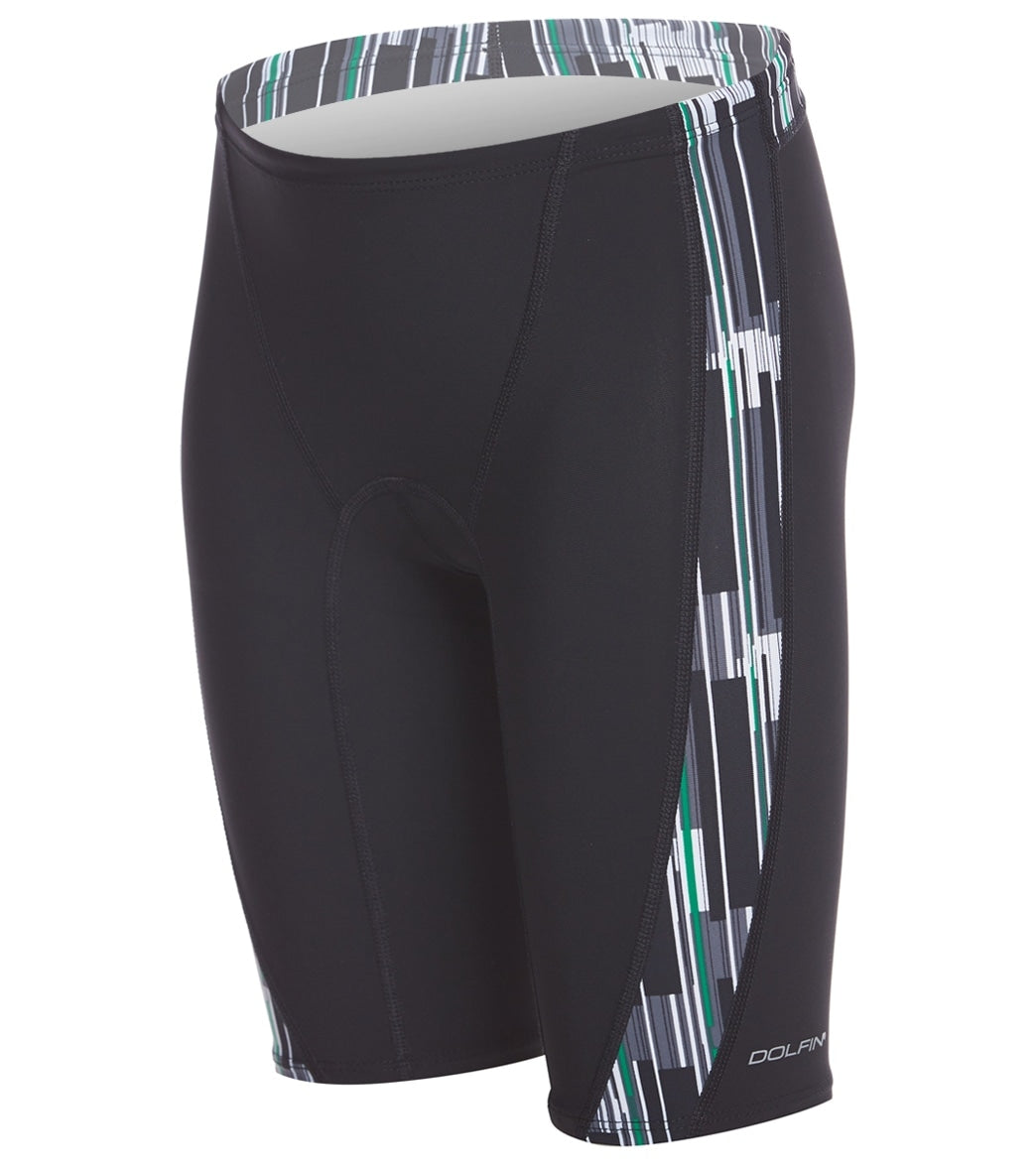 Dolfin Graphlite Boys' Infiniti Spliced Jammer Swimsuit - Green 24 Nylon/Xtra/Life/Lycra® - Swimoutlet.com