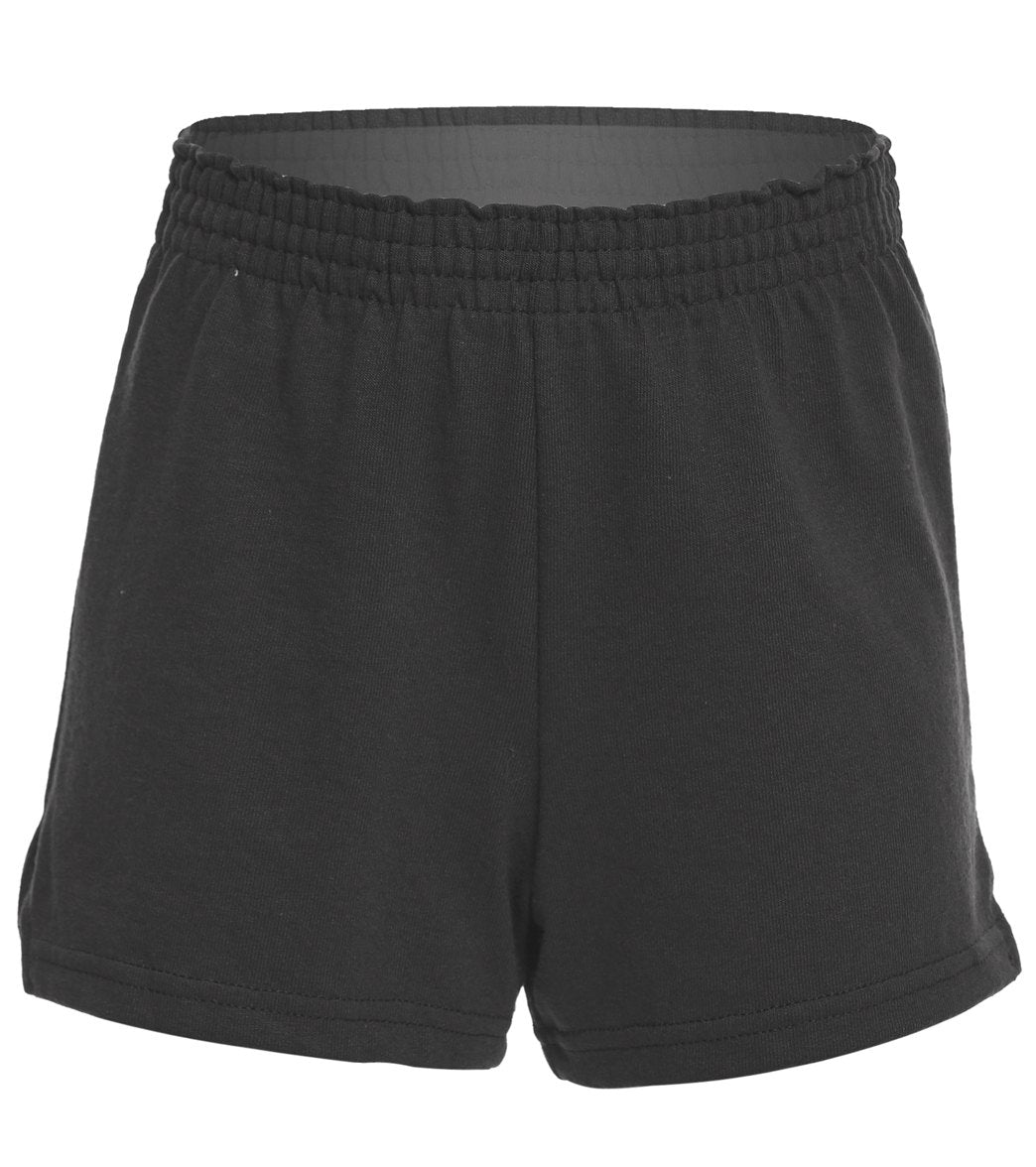 Custom Girls' Fitted Jersey Short - Black X-Small Cotton/Polyester - Swimoutlet.com