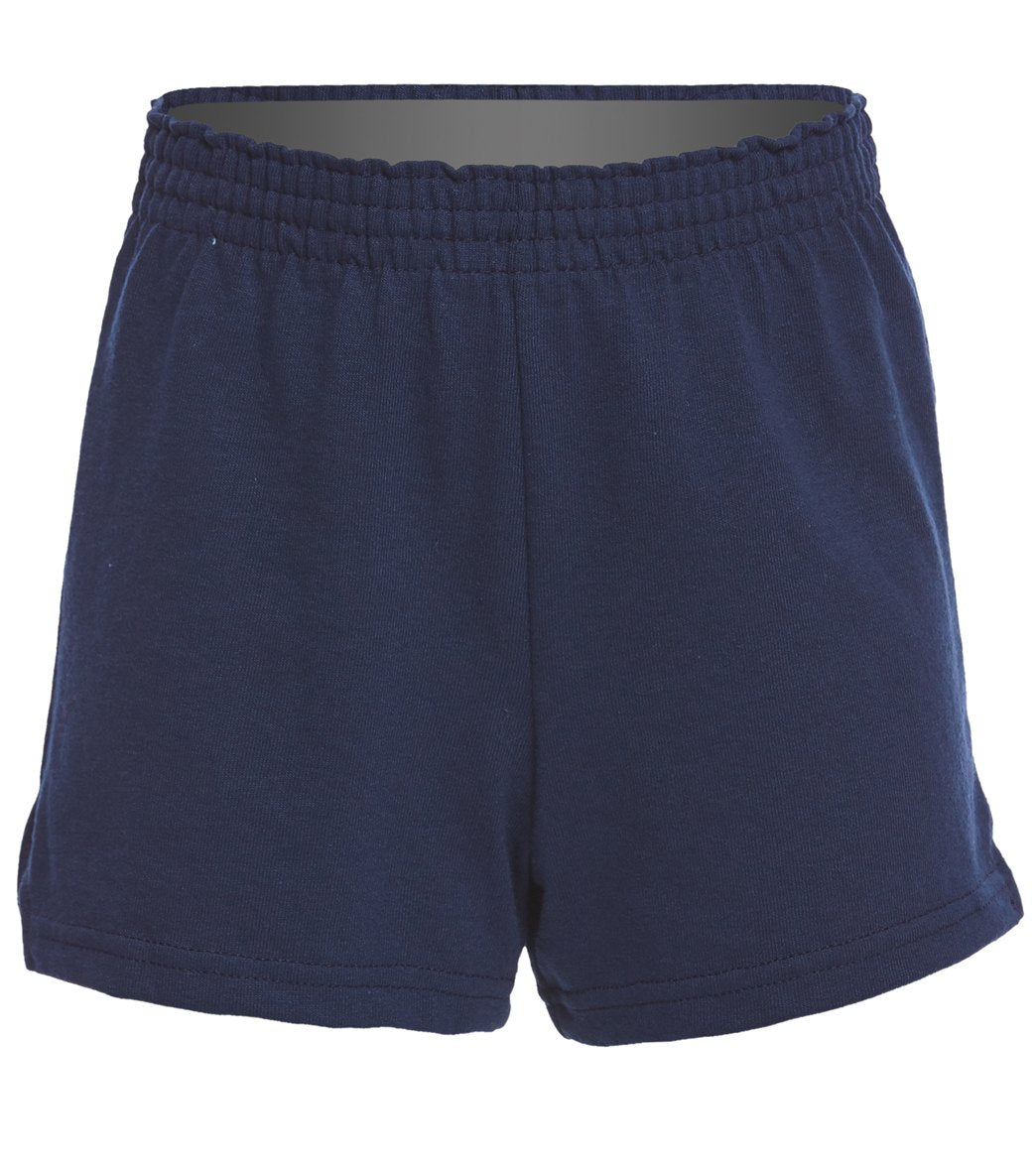 Custom Girls' Fitted Jersey Short - Navy X-Small Cotton/Polyester - Swimoutlet.com