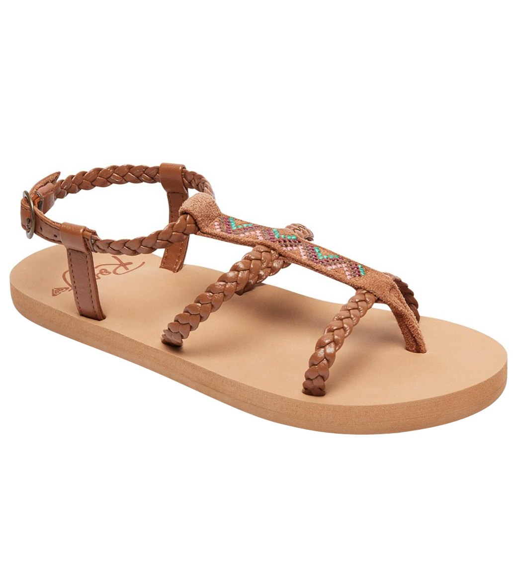 Roxy girl's keke flip flop - brown 4 eva/foam/rubber - swimoutlet.com