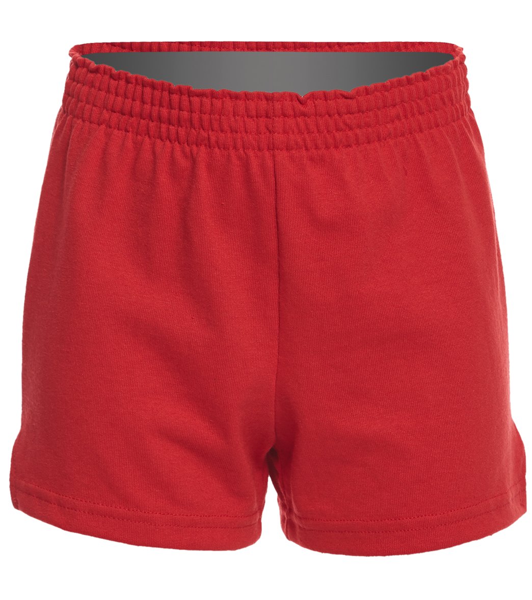 Custom Girls' Fitted Jersey Short - Red Small Cotton/Polyester - Swimoutlet.com