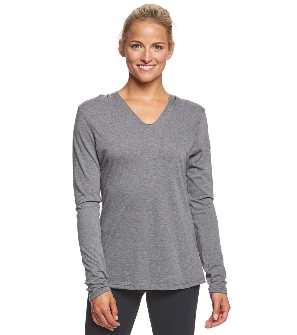Women's Perfect Long Sleeve Hoodie - Grey Frost Medium Cotton/Polyester/Rayon - Swimoutlet.com